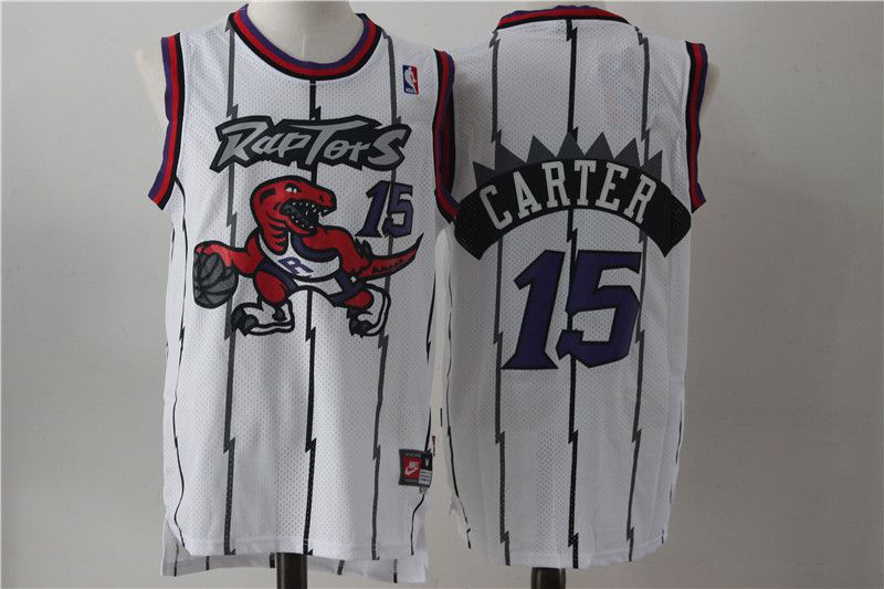 Men Toronto Raptors #15 Carter White NBA Jerseys
